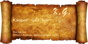 Kasper Gábor névjegykártya