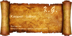 Kasper Gábor névjegykártya