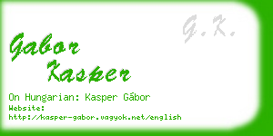 gabor kasper business card